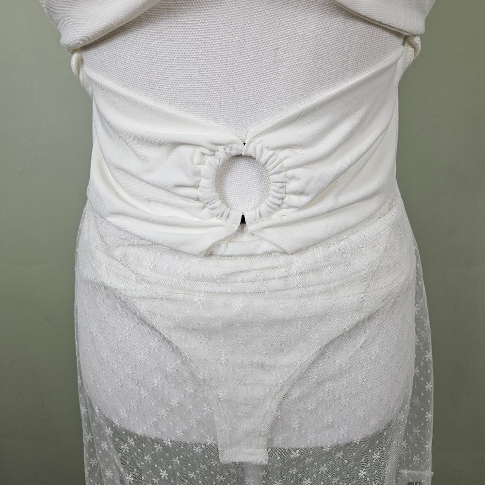 Fashion Nova White Sheer Cutout Maxi Dress - Picture 6 of 15